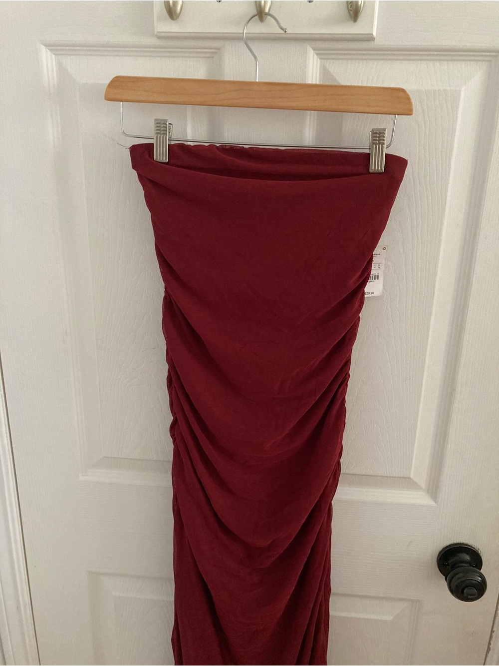 Strapless Ruched Maxi Dress